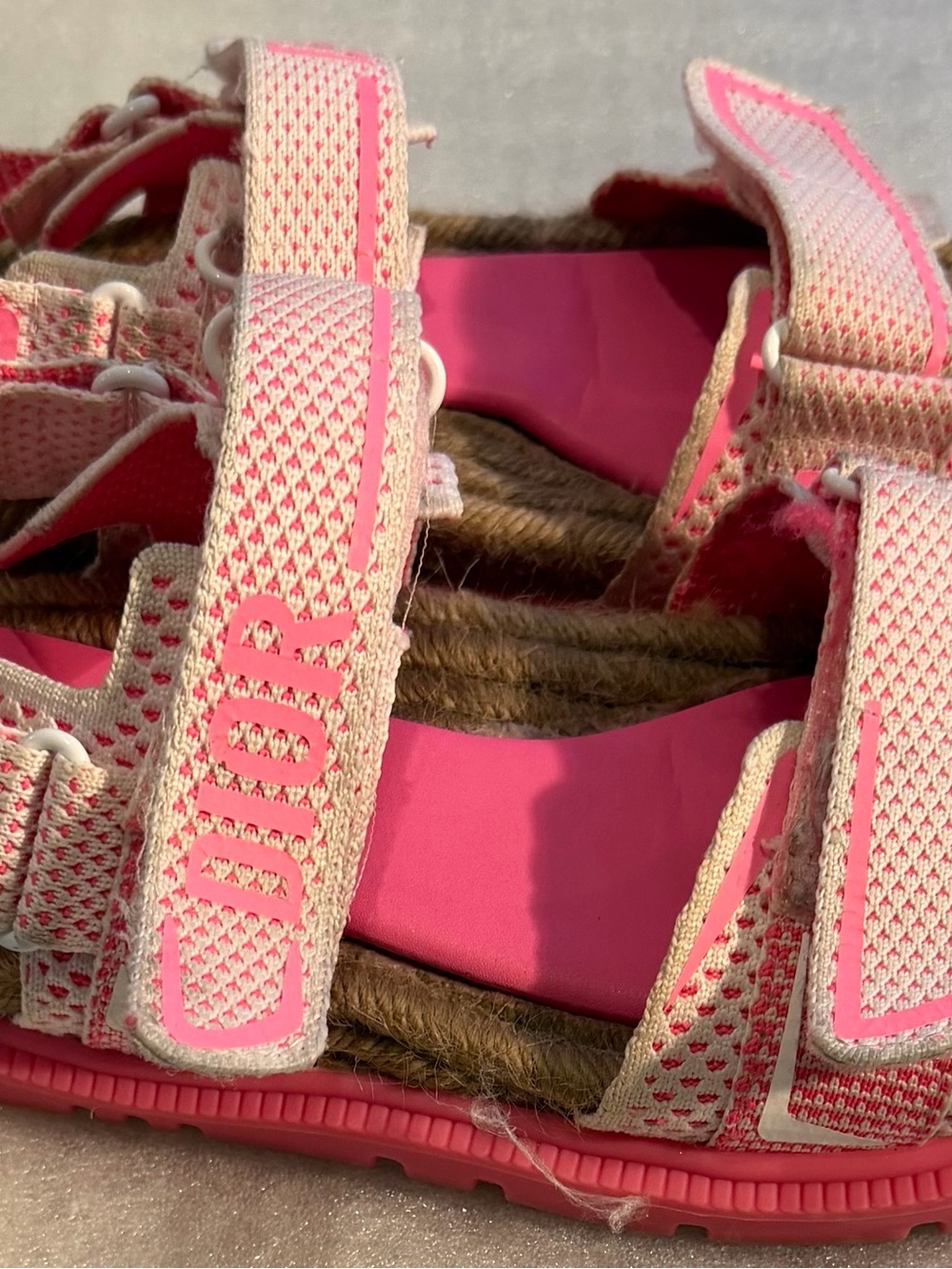 Dior Pink Rope-Trim Sport Sandals - Picture 6 of 7